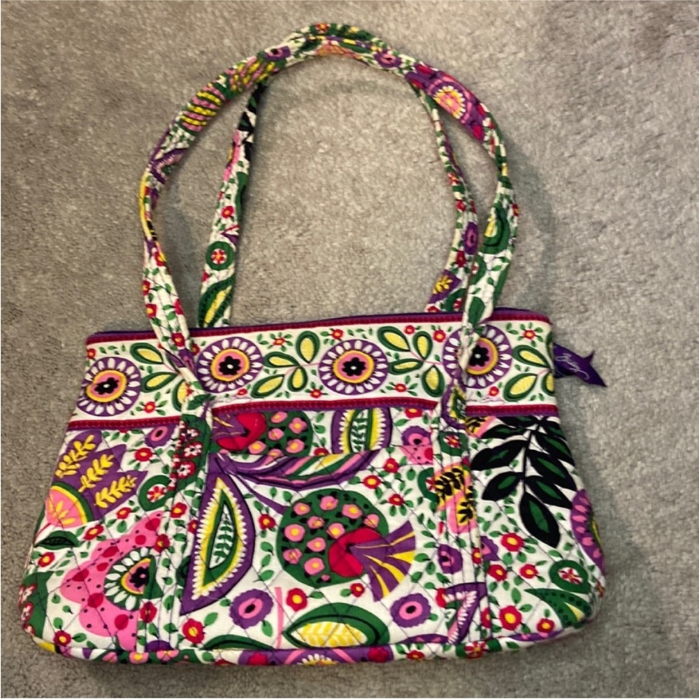 Vera Bradley Viva la Vera Paisley Floral Purse Purple Green